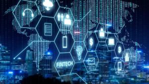 Fintech icon and internet